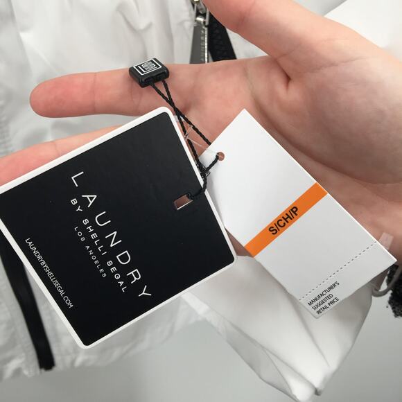 Laundry by Shelli Segal Anorak Coat Jacket Hooded Zip Up White SZ Small NEW - Picture 5 of 8